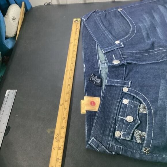 cowgirl argyle boho cozy grandpa dad Jeans Men size 38 minimalist normcore - Picture 3 of 5